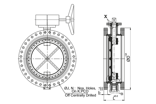 ms fabricated double flange butterfly valve ms fabricated double flange butterfly valve