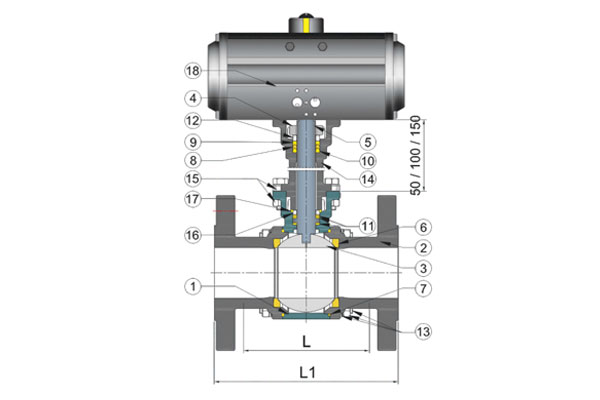 3Pc Design Extended Shaft Floating Ball Valve 3Pc Design Extended Shaft Floating Ball Valve