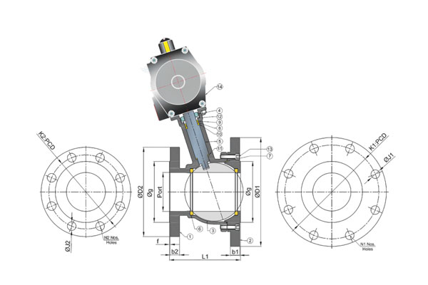 Flush Bottom Reduce Bore Floating Ball Valve